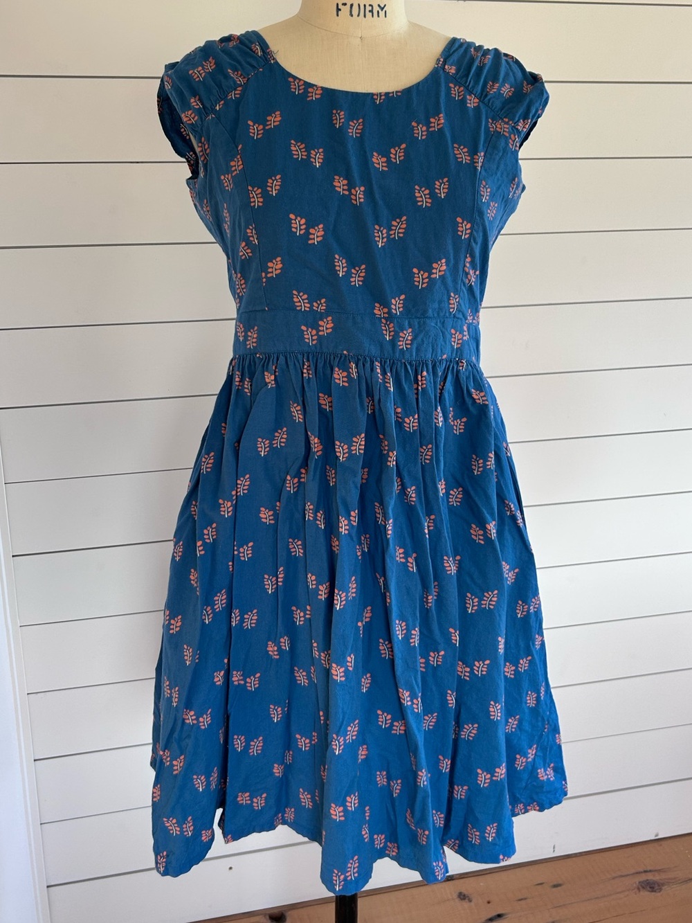 Blue Floral Print Dress by Mats Traders